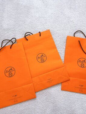 3 HERMES SHOPPING BAGS, PRICE FOR ALL